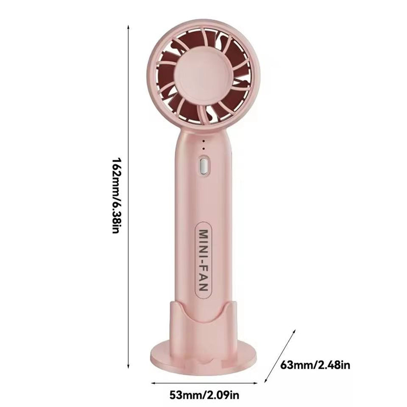 Portable Handheld Mini Fan with Phone Holder | 3-Speed USB Personal Cooling Fan