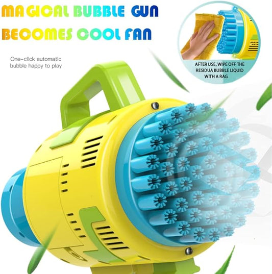 Rocket Electric Bubble Machine Gun – 48 Hole Automatic Bubble Blower Toy for Kids