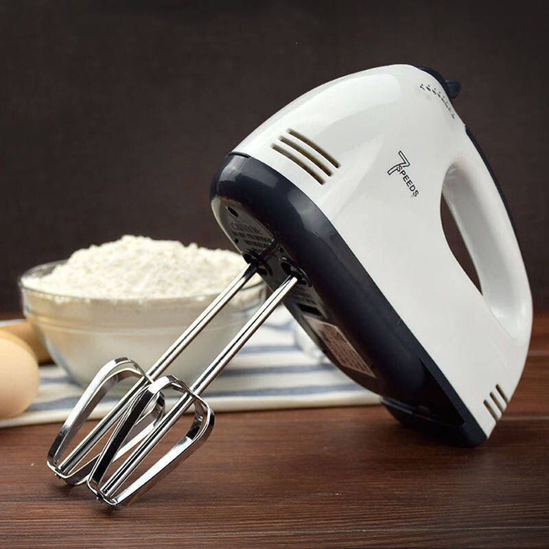 7-Speed Electric Hand Mixer with Stainless Steel Beaters & Dough Hooks