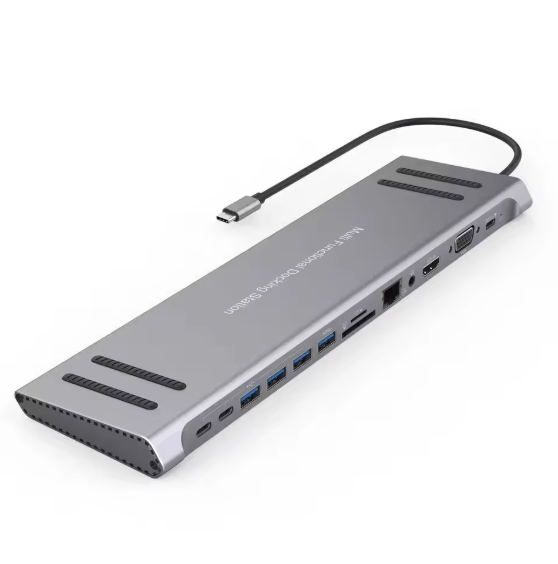 14-in-1 USB-C Docking Station | 4K HDMI Multiport USB-C Hub with Ethernet, VGA & PD Charging