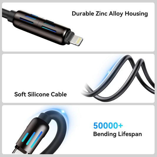 4-in-1 Multi USB Charging Cable – Fast Charging Cable for Multiple Devices