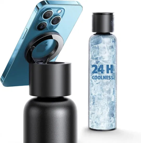 Vacuum Insulated Stainless Steel Water Bottle with Phone Holder