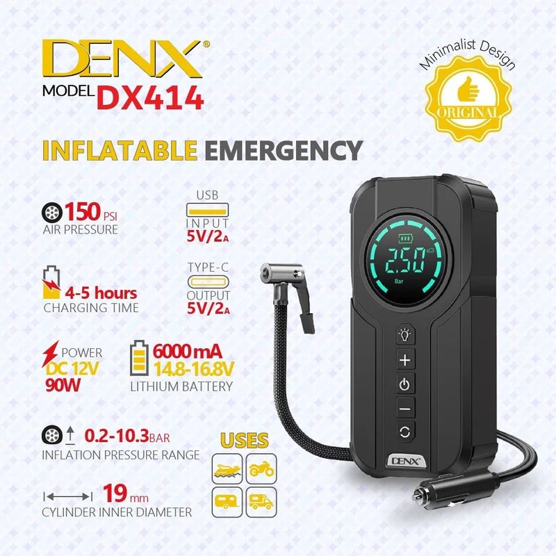 Emergency Car Jump Starter with Air Pump & LED Light