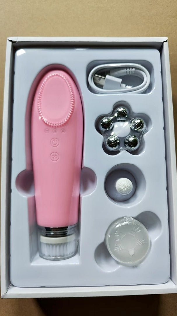 USB Rechargeable Face Massager | 4-in-1 Facial Massage & Skin Care Device for Glowing Skin