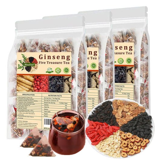 Ginseng Five Treasure Herbal Tea – Natural Herbal Tea Bags