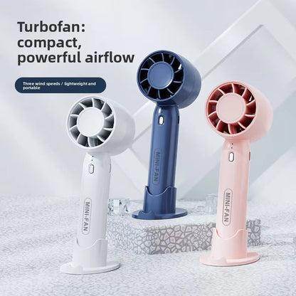 Portable Handheld Mini Fan with Phone Holder | 3-Speed USB Personal Cooling Fan