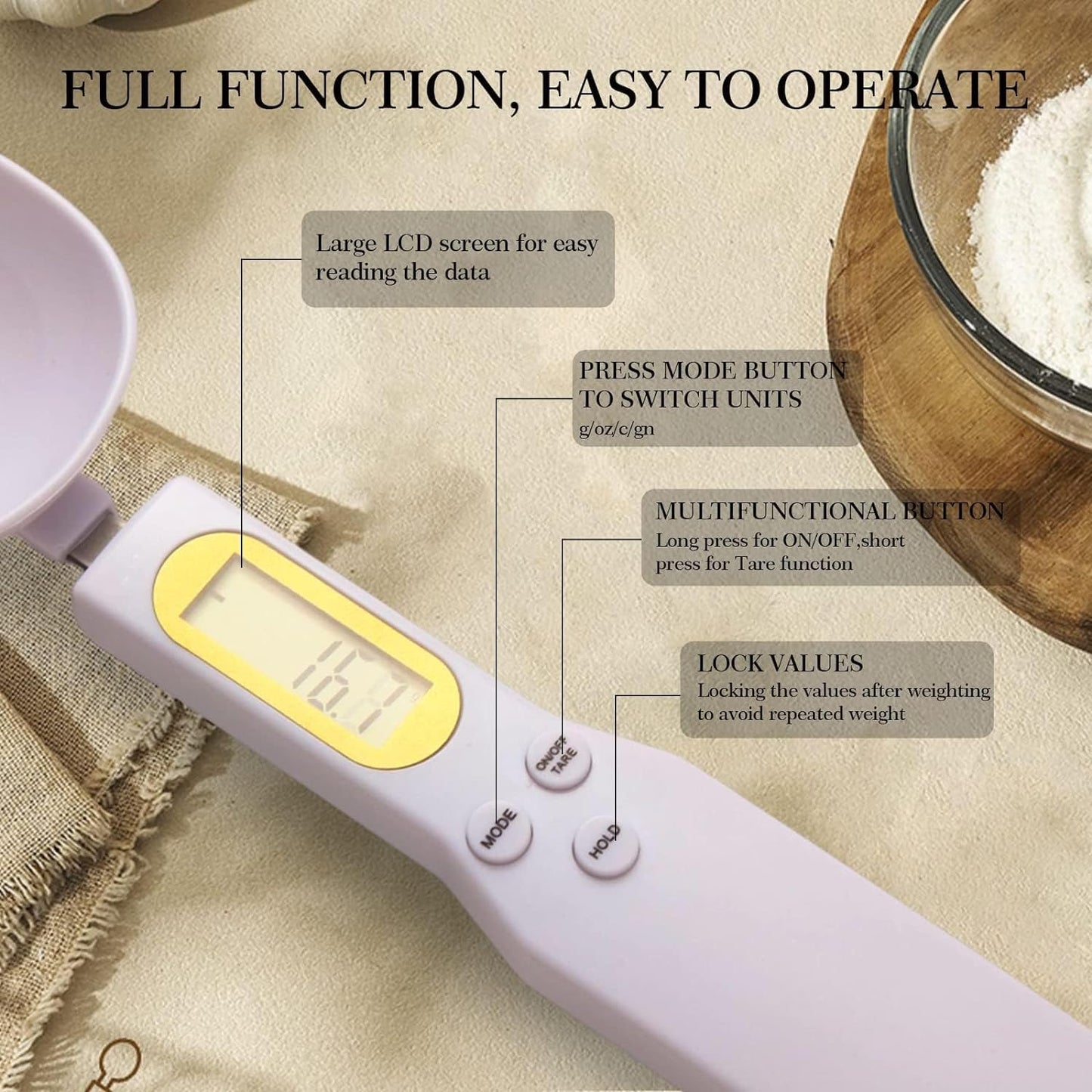 Digital Spoon Scale | LCD Measuring Spoon for Kitchen & Baking