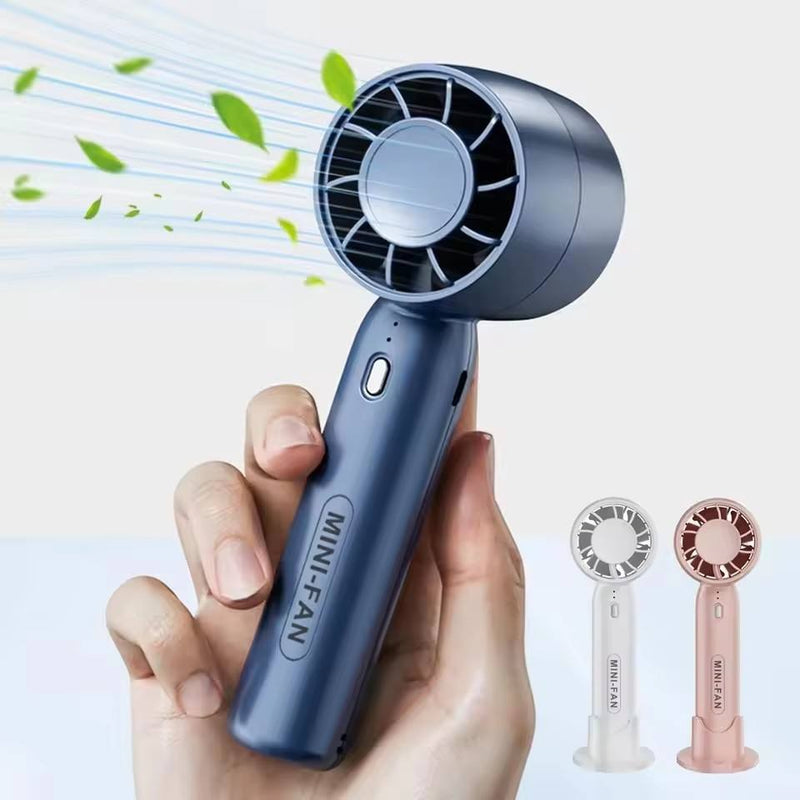 Portable Handheld Mini Fan with Phone Holder | 3-Speed USB Personal Cooling Fan