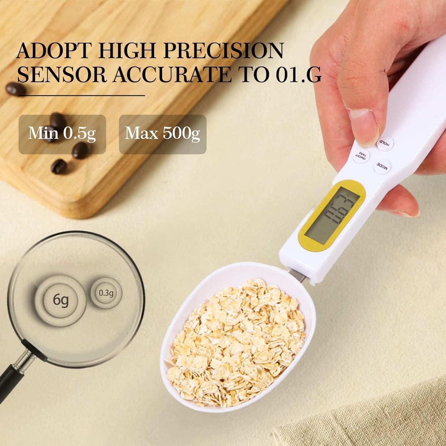Digital Spoon Scale | LCD Measuring Spoon for Kitchen & Baking