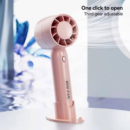Portable Handheld Mini Fan with Phone Holder | 3-Speed USB Personal Cooling Fan