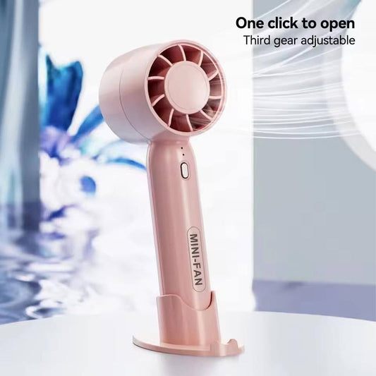 Portable Handheld Mini Fan with Phone Holder | 3-Speed USB Personal Cooling Fan