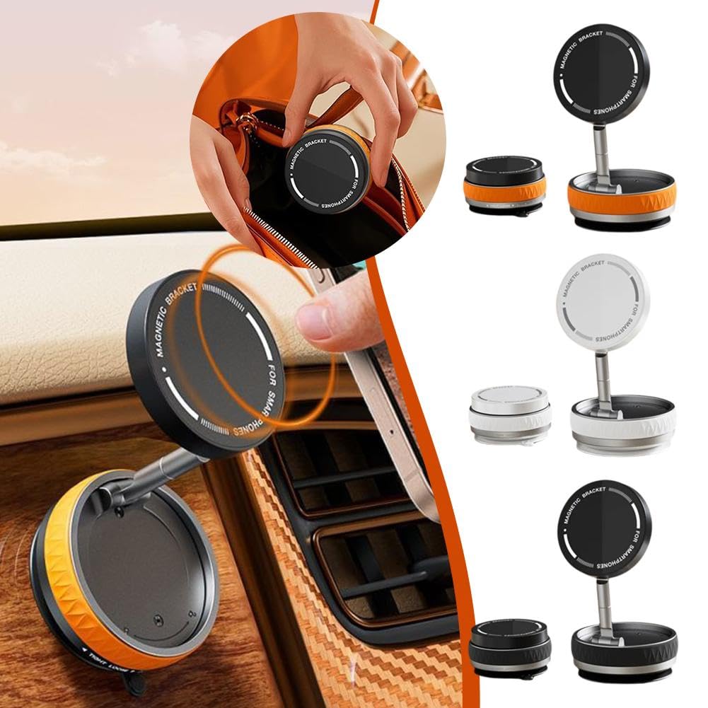 Strong Magnetic Grip & Secure Suction Phone Holder