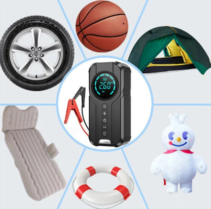 Emergency Car Jump Starter with Air Pump & LED Light