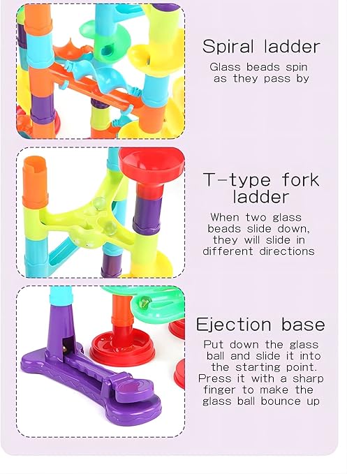 Marble Track Building Blocks Set | DIY STEM Marble Run Educational Toy for Kids