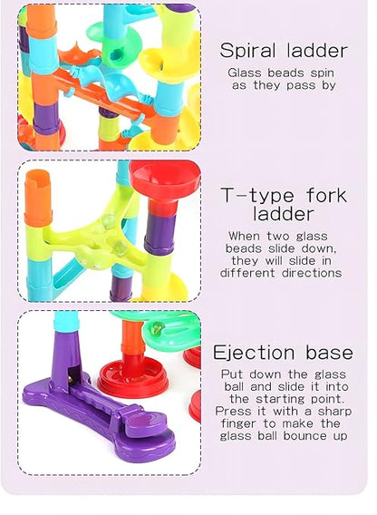 Marble Track Building Blocks Set | DIY STEM Marble Run Educational Toy for Kids