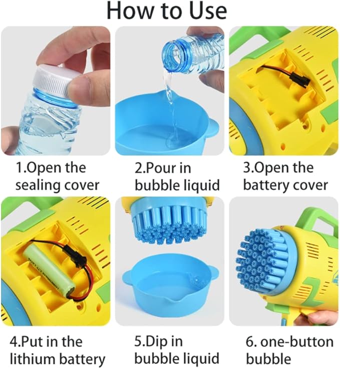 Rocket Electric Bubble Machine Gun – 48 Hole Automatic Bubble Blower Toy for Kids